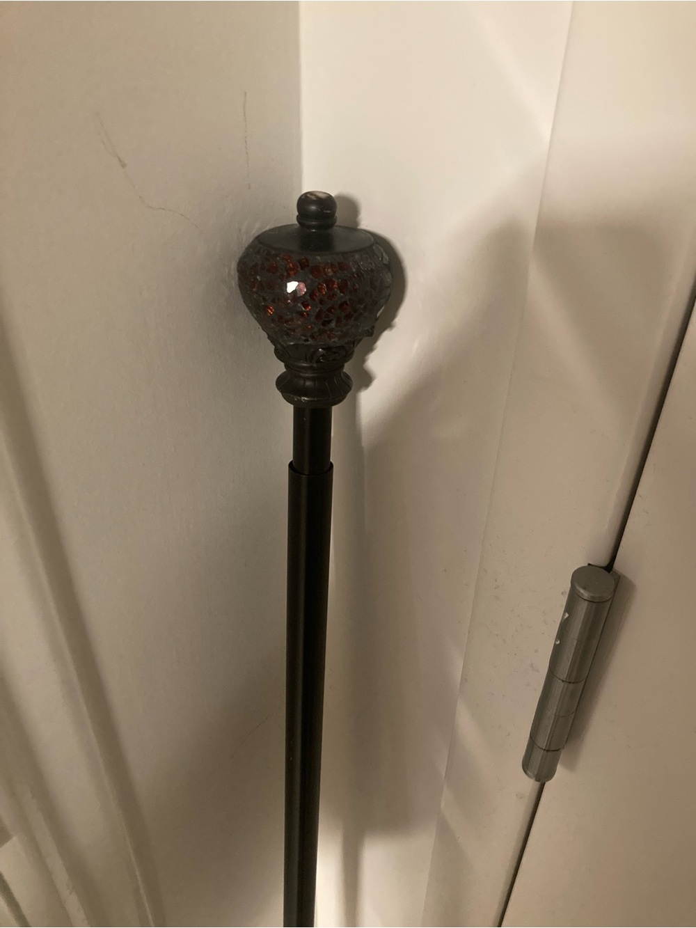 Dark Brown Marble Curtain Rod.